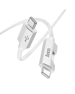 USB-кабель Hoco U123 Regent colorful 60W Type-C to Type-C (1.2м) Серый (Gray)