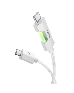 USB-кабель Hoco U123 Regent colorful 60W Type-C to Type-C (1.2м) Серый (Gray)