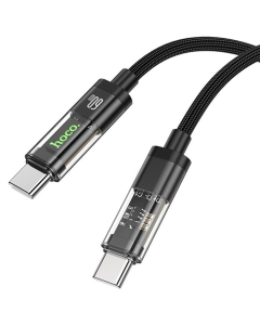 USB кабель Hoco U116 Transparent Discovery Edition 60W Type-C to Type-C (1.2м) Чорний (Black)