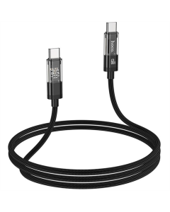 USB кабель Hoco U116 Transparent Discovery Edition 60W Type-C to Type-C (1.2м) Чорний (Black)