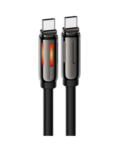 USB кабель Hoco U136 Prize Type-C to Type-C 60W (1.2м) Чорний (Black)