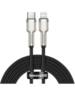 USB кабель Baseus Cafule Metal Type-C to Lightning PD 20W (2м) Чорний (Black)