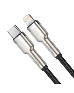 USB кабель Baseus Cafule Metal Type-C to Lightning PD 20W (2м) Чорний (Black)