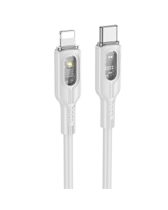 USB кабель Hoco U120 Type-C to Lightning (1.2м) 27W Сірий (Gray)