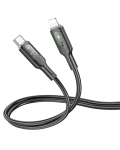 USB кабель Hoco U120 Type-C to Lightning (1.2м) 27W Чорний (Black)