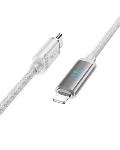 USB кабель Hoco U127 Power Type-C to Lightning (1.2м) Срібний Cірий (Silver Gray)