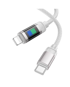 USB кабель Hoco U126 Lantern 27W Type-C to Lightning (1.2м) Сірий (Gray)