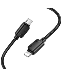 USB кабель Hoco X113 Beneficio Type-C to Lightning (1м) Чорний (Black)