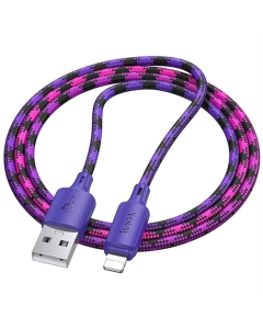 USB-кабель Hoco X116 Meridian USB к Lightning 2.4A (1м) Фиолетовый (Градиентный пурпурный микс)