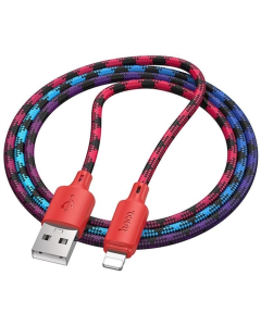 USB-кабель Hoco X116 Meridian USB to Lightning 2.4A (1м) Красный (Градиентный красный микс)