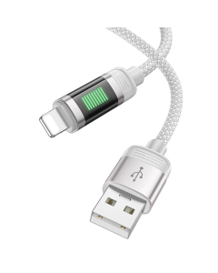 USB-кабель Hoco U126 Lantern 2.4A USB к Lightning (1.2м) Серый (Gray)
