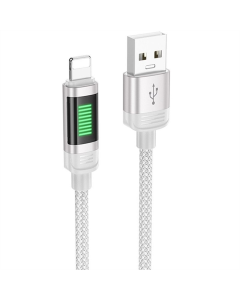 USB-кабель Hoco U126 Lantern 2.4A USB к Lightning (1.2м) Серый (Gray)