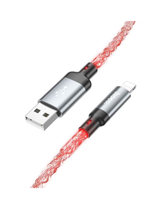 USB кабель Hoco U112 Shine 2.4A USB to Lightning (1м) Сірий (Gray)