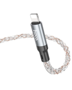 USB кабель Hoco U112 Shine 2.4A USB to Lightning (1м) Сірий (Gray)