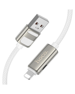USB-кабель Hoco U137 Line с дисплеем USB к Lightning 2.4A/12W (1.2м) Белый (White)