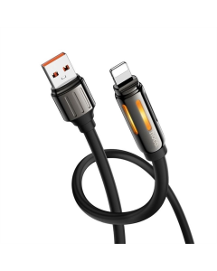 USB кабель Hoco U136 Prize USB to Lightning 2.4A (1.2м) Чорний (Black)