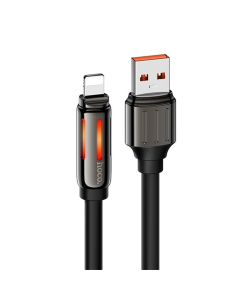 USB кабель Hoco U136 Prize USB to Lightning 2.4A (1.2м) Чорний (Black)