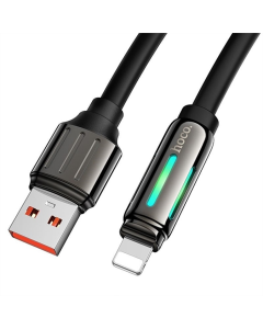 USB кабель Hoco U136 Prize USB to Lightning 2.4A (1.2м) Чорний (Black)