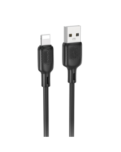 USB-кабель Borofone BX113 Lenny USB к Lightning 2.4A (3м) Черный (Black)