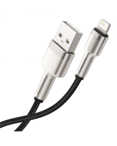 USB-кабель серии Baseus Cafule Metal USB to Lightning 2.4A (0.25м) Черный (Black)