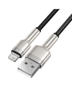 USB-кабель серии Baseus Cafule Metal USB to Lightning 2.4A (0.25м) Черный (Black)