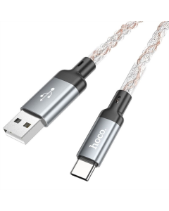 USB кабель Hoco U112 Shine 2.4A USB to Type-C (1м) Сірий (Gray)