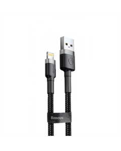 USB-кабель Baseus Cafule Lightning 2.4A (0.5м) Серый Черный (Серо-черный)