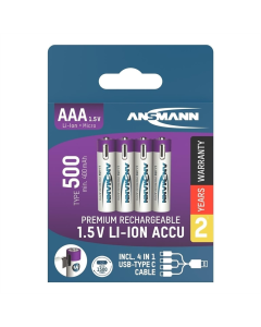 Аккумулятор Ansmann AAA/HR03 Li-Ion 500 мАч BL 4 шт.