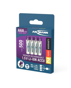 Аккумулятор Ansmann AAA/HR03 Li-Ion 500 мАч BL 4 шт.