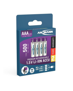 Аккумулятор Ansmann AAA/HR03 Li-Ion 500 мАч BL 4 шт.