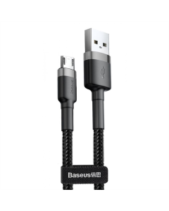 USB-кабель Baseus Cafule Micro USB 2.4A (0.5м) Серый Черный (Серо-черный)