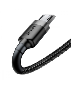 USB-кабель Baseus Cafule Micro USB 2.4A (0.5м) Серый Черный (Серо-черный)