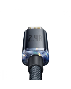 USB-кабель Baseus Crystal Shine Fast Charging Lightning 2.4A (1.2м) Черный (Black)