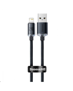 USB-кабель Baseus Crystal Shine Fast Charging Lightning 2.4A (1.2м) Черный (Black)