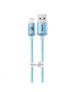 USB-кабель Baseus Crystal Shine Fast Charging Lightning 2.4A (1.2м) Голубой (Небесно-голубой)