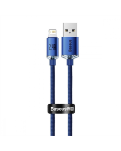 USB-кабель Baseus Crystal Shine Fast Charging Lightning 2.4A (2м) Синий (Blue)