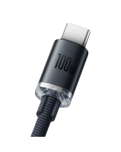 USB кабель Baseus Crystal Shine Fast Charging Type-C 100W (2м) Чорний (Black)