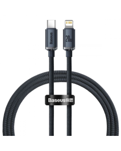 USB кабель Baseus Crystal Shine Fast Charging Type-C to Lightning 20W (1.2м) Чорний (Black)