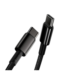 USB-кабель Baseus Tungsten Gold Type-C к Type-C 100W (2м) Черный (Black)