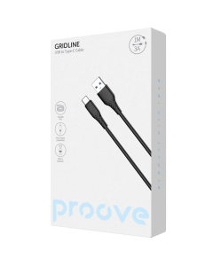 USB-кабель Proove GridLine USB к Type-C 3A (1м) Черный (Black)