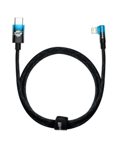 USB кабель Baseus MVP 2 USB Type-C - Lightning 20W 1м Чорний Синій (Black Blue) (CAVP000221)