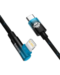 USB кабель Baseus MVP 2 USB Type-C - Lightning 20W 1м Чорний Синій (Black Blue) (CAVP000221)