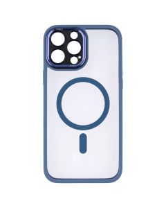 Чохол накладка для iPhone 13 Pro Max TPU+PC+Metal Calais MagSafe Синя (Light Blue)