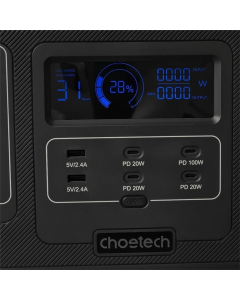 Портативна зарядна станція Choetech 1200W (BS005-EU-BK) Чорна (Black)