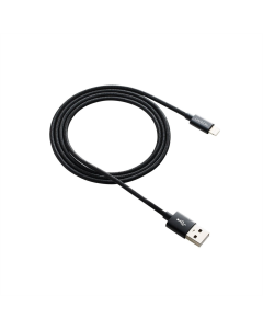 USB кабель Canyon USB - Lightning 8-pin, обплетення 1м Чорний (Black)