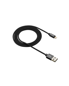 USB кабель Canyon USB - Lightning 0.96m в обплетеннi Чорний (Black)