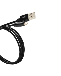 USB кабель Canyon USB - Lightning 0.96m в обплетеннi Чорний (Black)