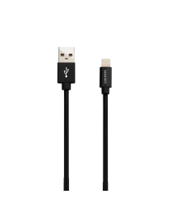USB кабель Canyon USB - Lightning 0.96m в обплетеннi Чорний (Black)