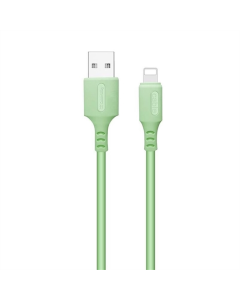 USB кабель ColorWay USB - Lightning soft silicone 2.4А 1м Зелений (Green)