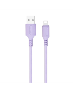 USB кабель ColorWay USB - Lightning soft silicone 2.4А 1м Фіолетовий (Purple)